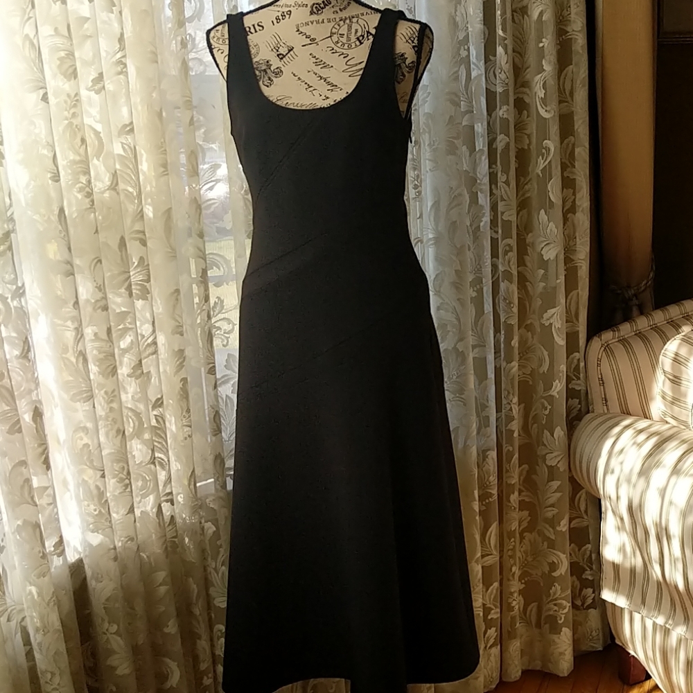Elizabeth and James Hunter L black ponte midi dres